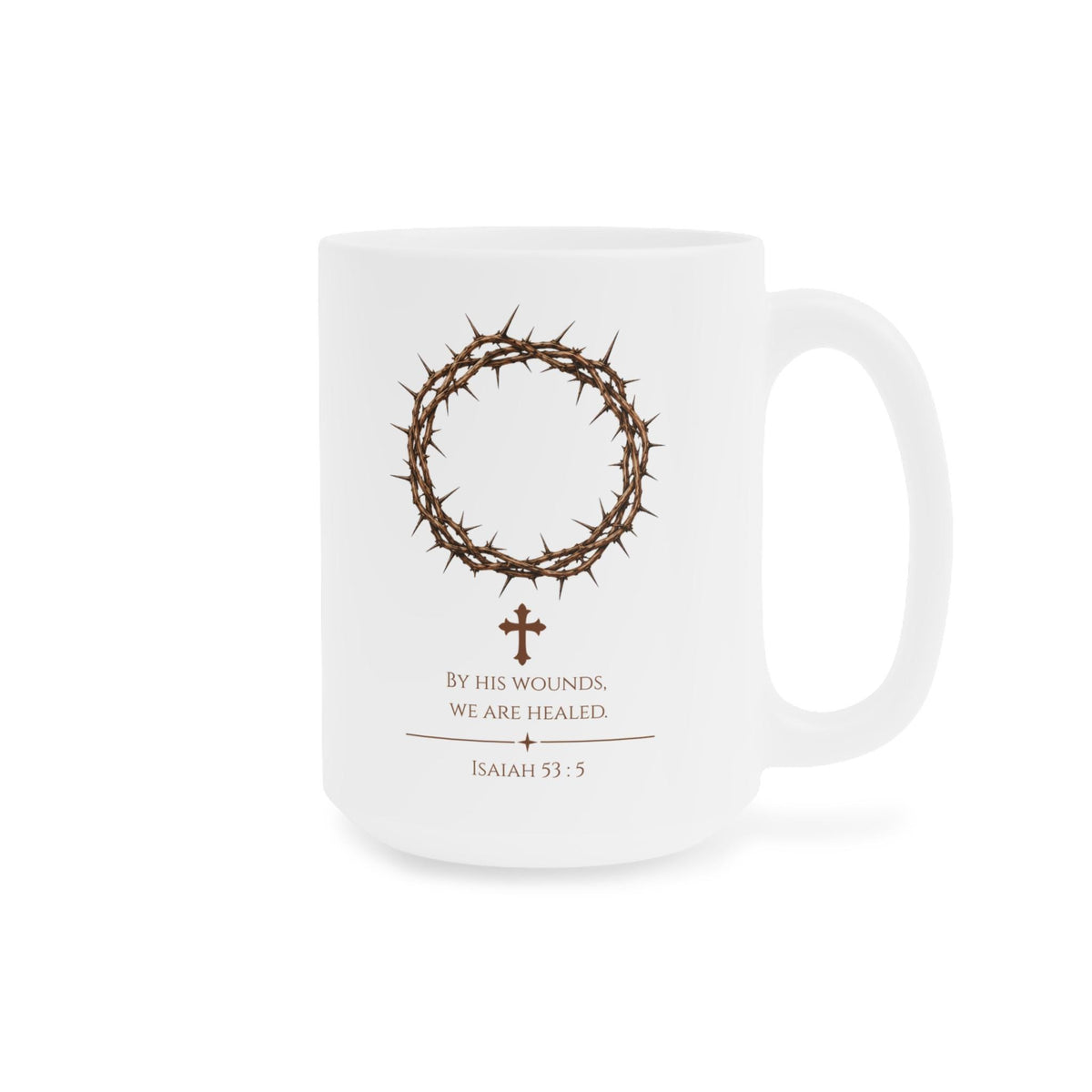 Crown of Thorns Mug, "It Is Finished" Christian Coffee Mug, Scripture Faith Ceramic